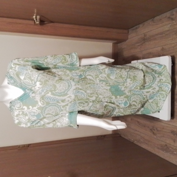 Charter Club Intimates lounger, green,  aqua, white, size M - Picture 1 of 7
